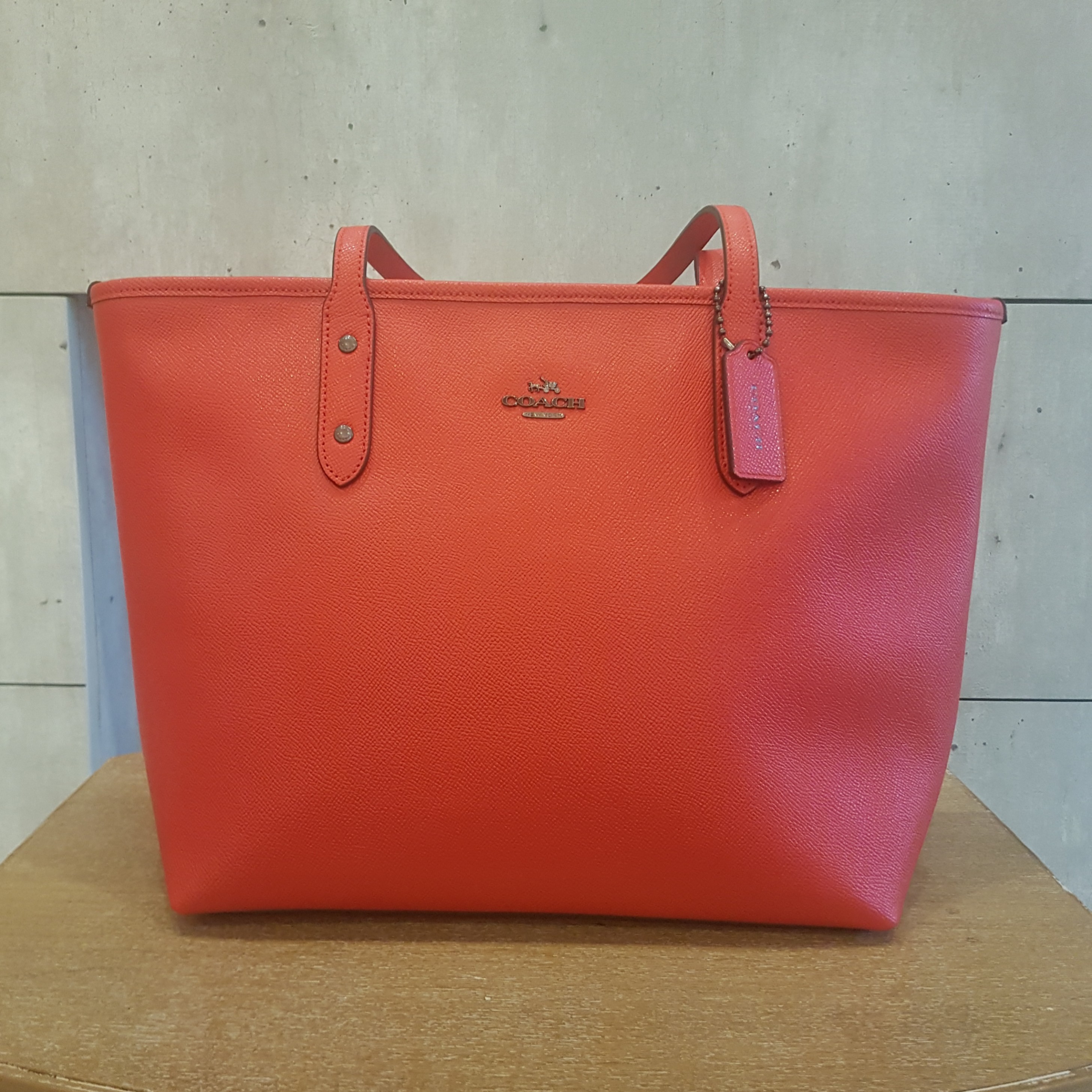 Brand new Coach orange red tote shoulder bag Women s Fashion