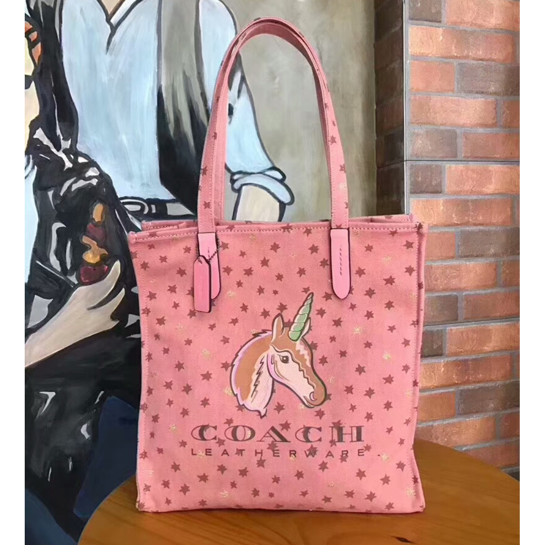 Coach Pink Unicorn Shopper Bag Women S Fashion Bags Wallets