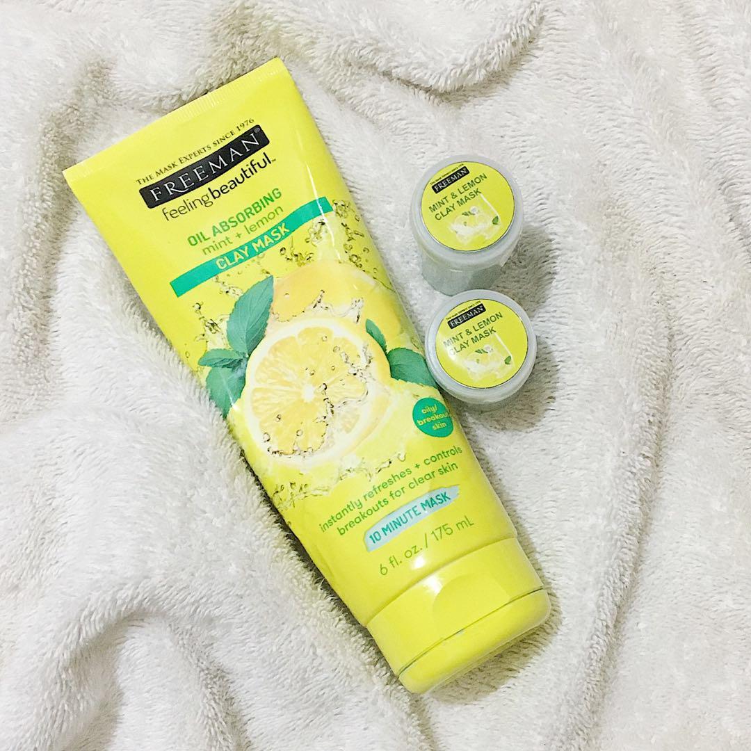 Freeman Oil Absorbing Mint Lemon Clay Mask Share In Jar 20gr Kesehatan Kecantikan Kulit Sabun Tubuh Di Carousell