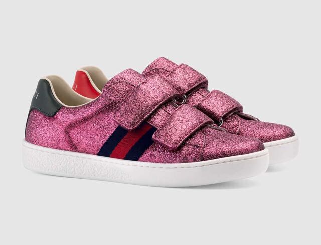 Gucci Pink Glitter Sneakers Babies Kids Babies Kids Fashion on Carousell