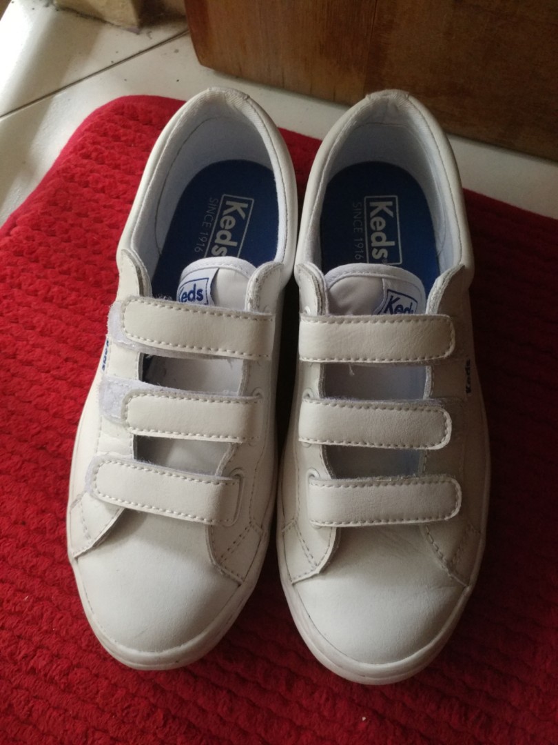 white velcro keds