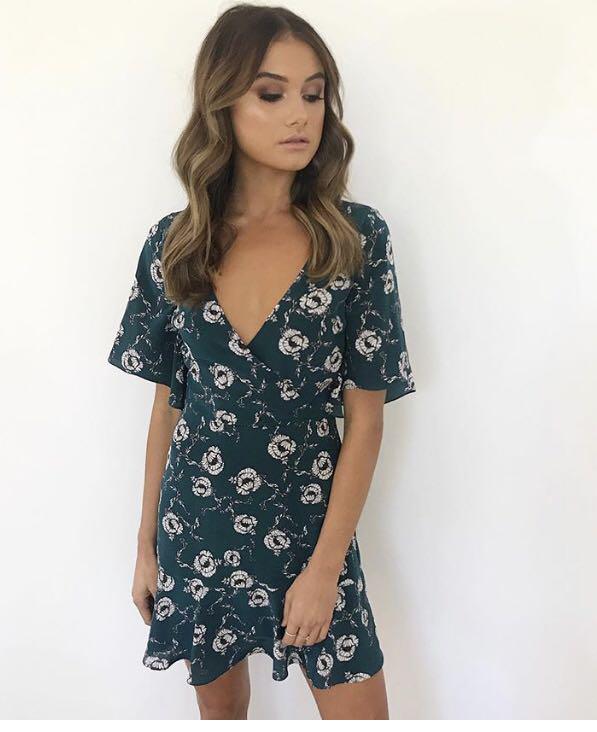 kookai satinette vee dress