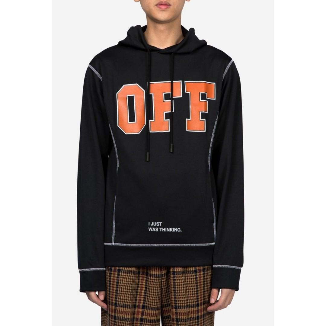 Off White Black Orange Pullover Hoodie Men s Fashion Tops Sets