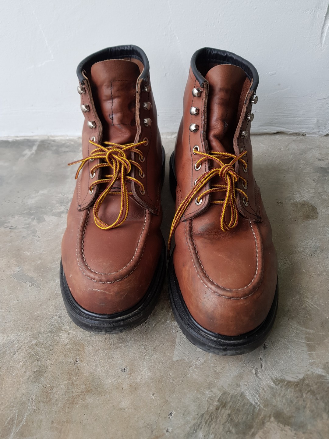 red wing moc toe work boots