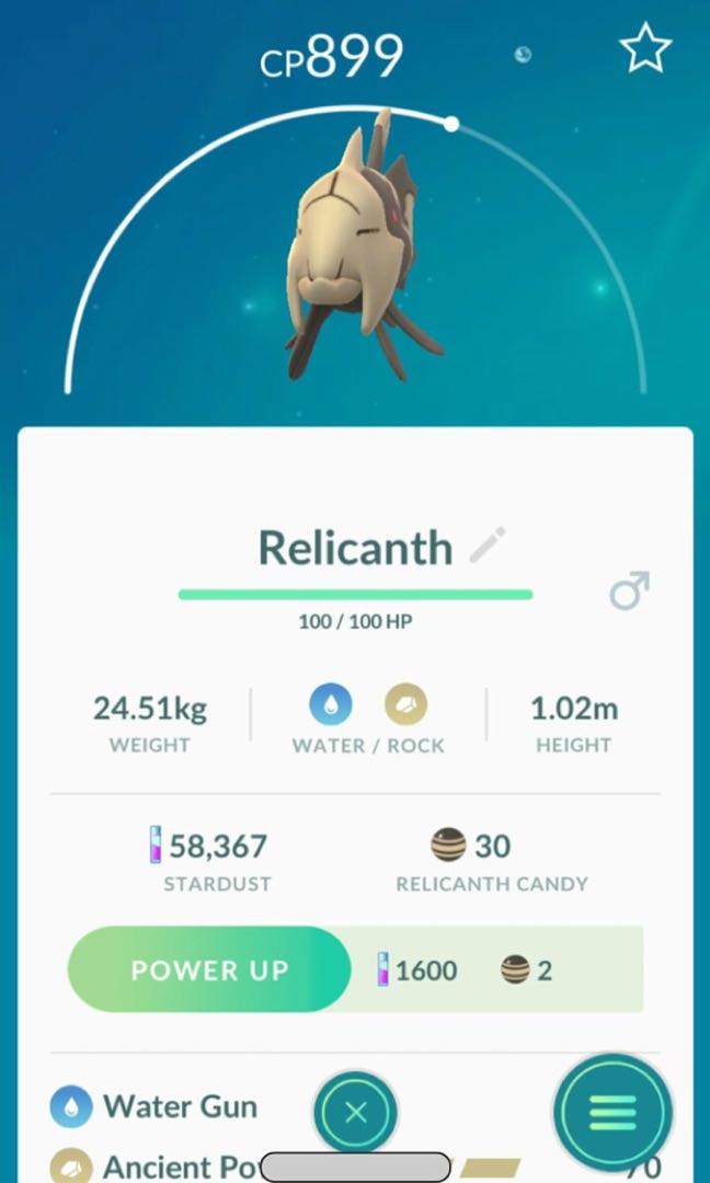 Relicanth Pokemon Go Regional Toys Games Video Gaming Others On Carousell