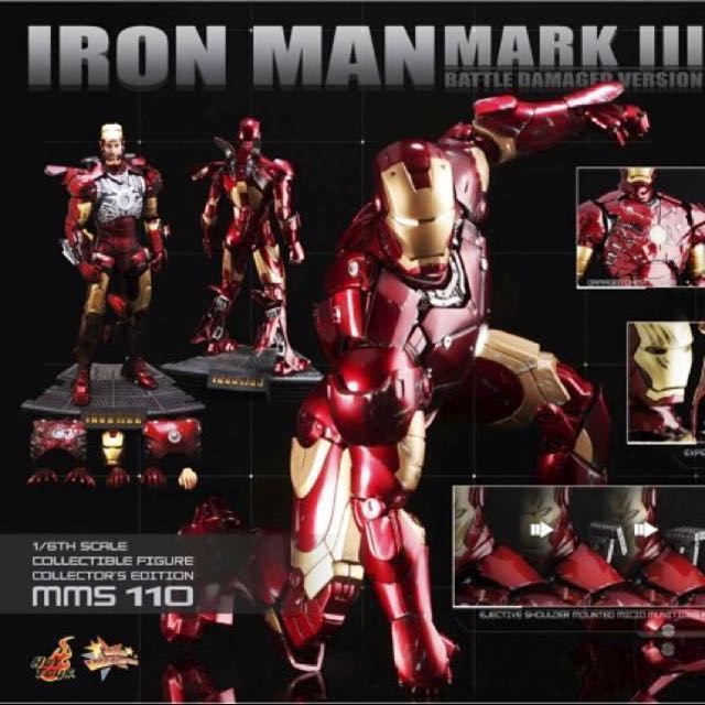 hot toys iron man mark 3 battle damaged