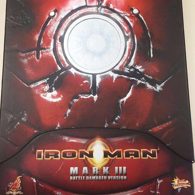 Hot Toys Iron Man Mark III Battle Damaged – 1/6, Version MM110, Figurine PVC, Occasion