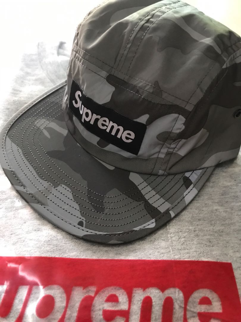 Supreme reflective camo camp cap, Men's