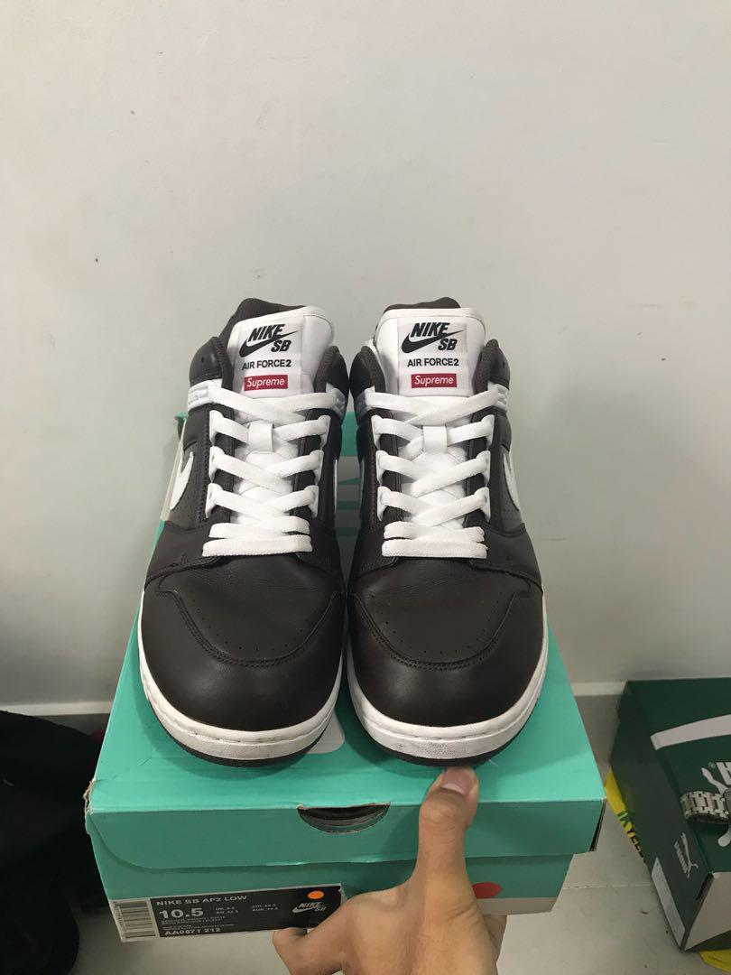 Supreme X Nike SB Air Force 2 Brown Colour 100 LEGIT Men s
