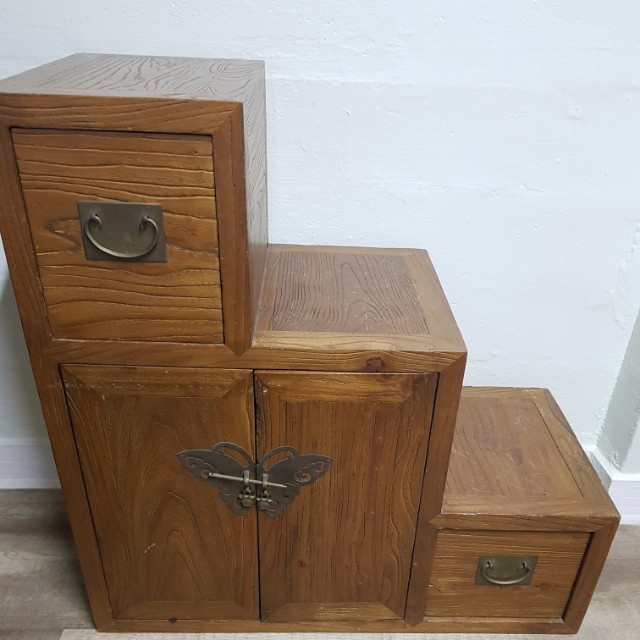 Solid Wood Display Step Cabinet Furniture Shelves Drawers On Share This Listing