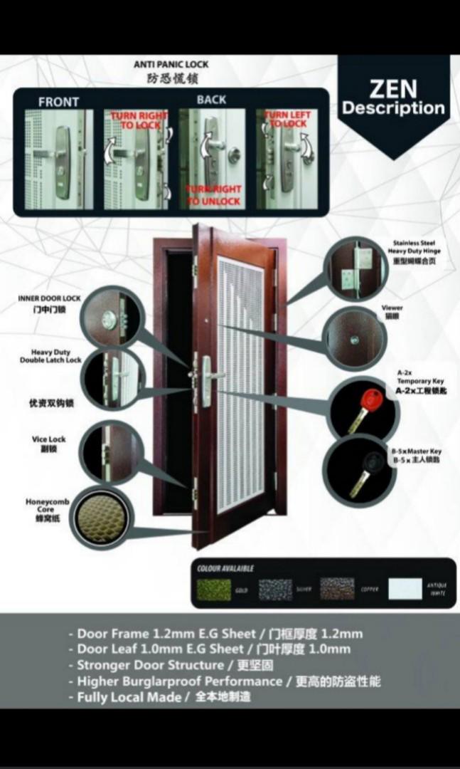 Yse Security Door Zen Series Home Furniture Others On