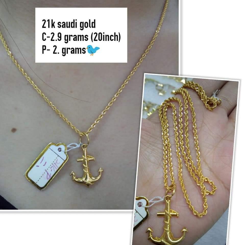 21k Saudi Gold Necklace with pendant 