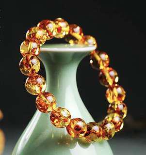 Genuine Rare Collection Piebald Amber Bracelet 稀有珍藏琥珀花珀手串