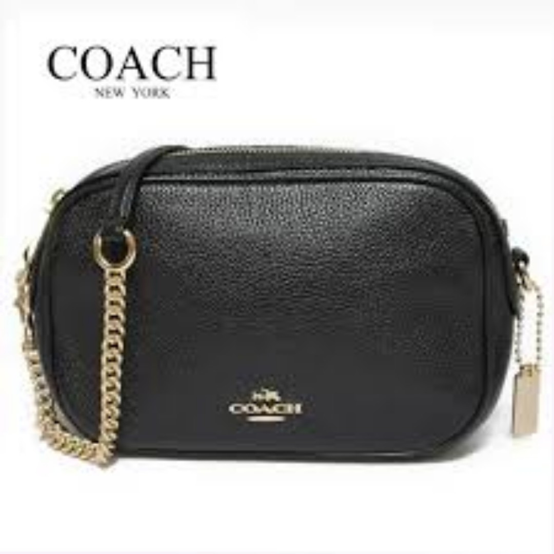 black coach purse with chain straps