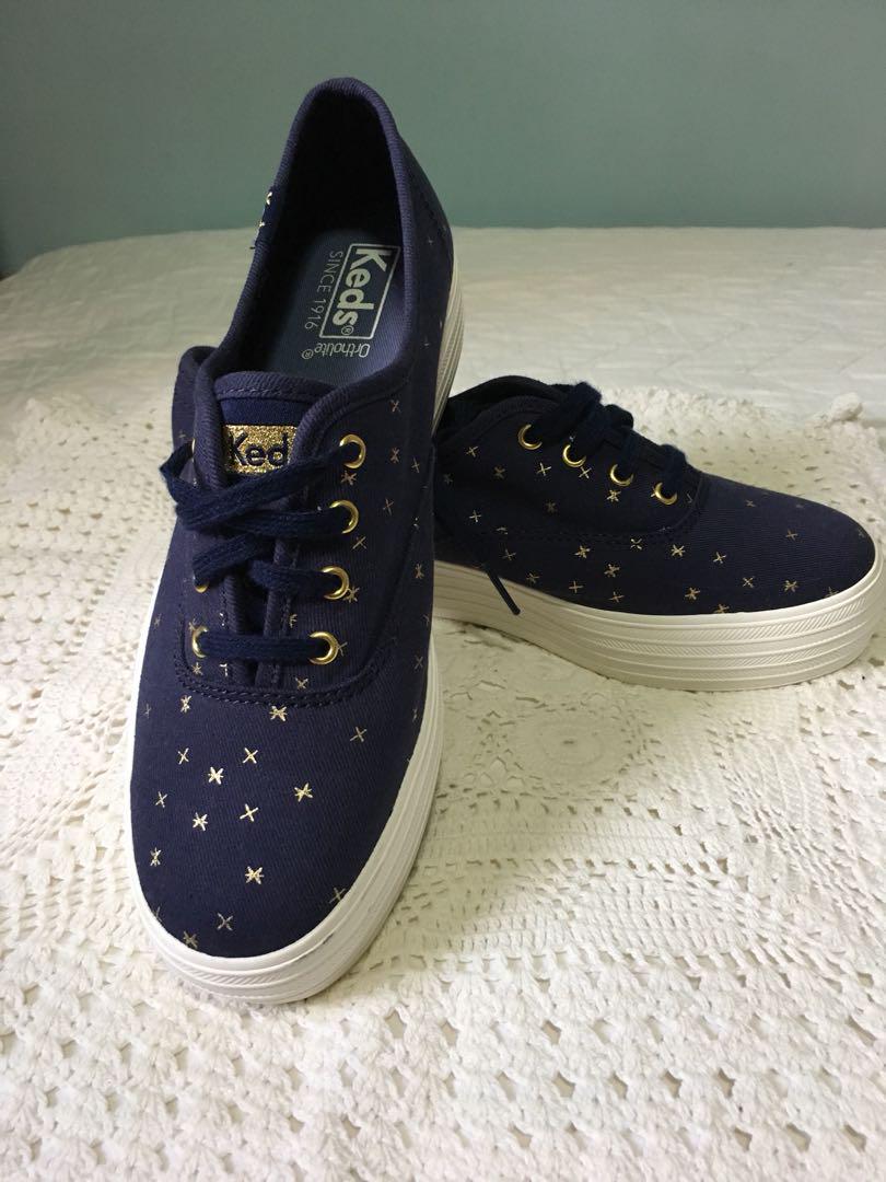 navy blue platform sneakers
