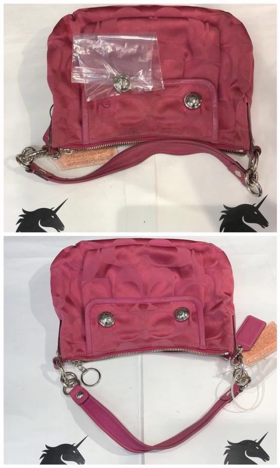 COACH BAG REPAIR OF FALLEN OFF BUTTON BY OUR MILAN ARTISAN REPAIR TEAM