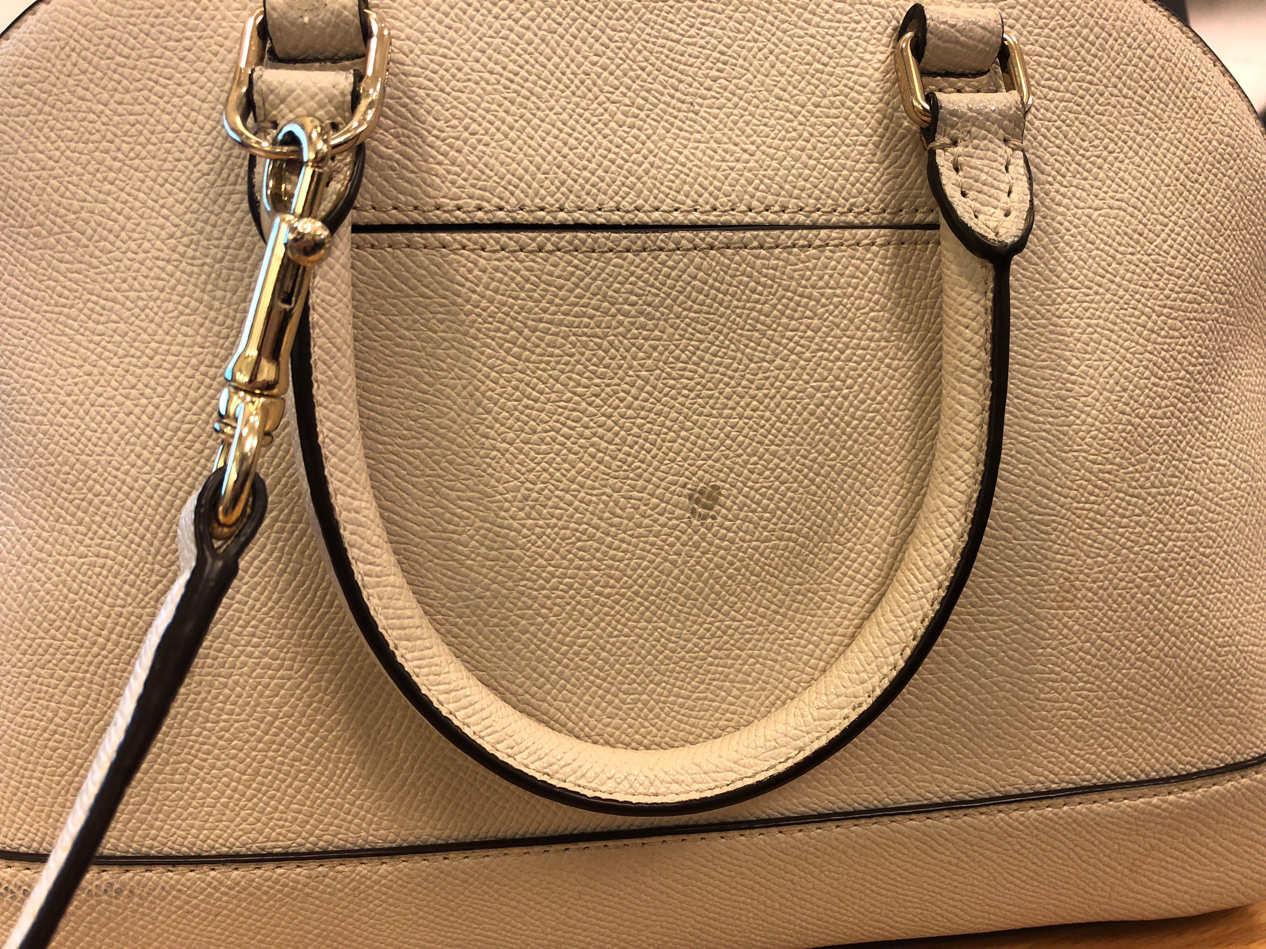 COACH F57555 Mini Sierra Dome Satchel Handbag Purse Shoulde Bag Chalk White Leather
