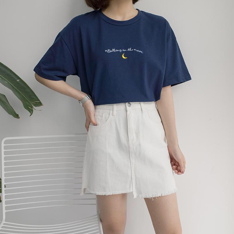 Cute Korean Ulzzang Walking On The Moon T Shirt Women S Fashion Tops Other Tops On Carousell