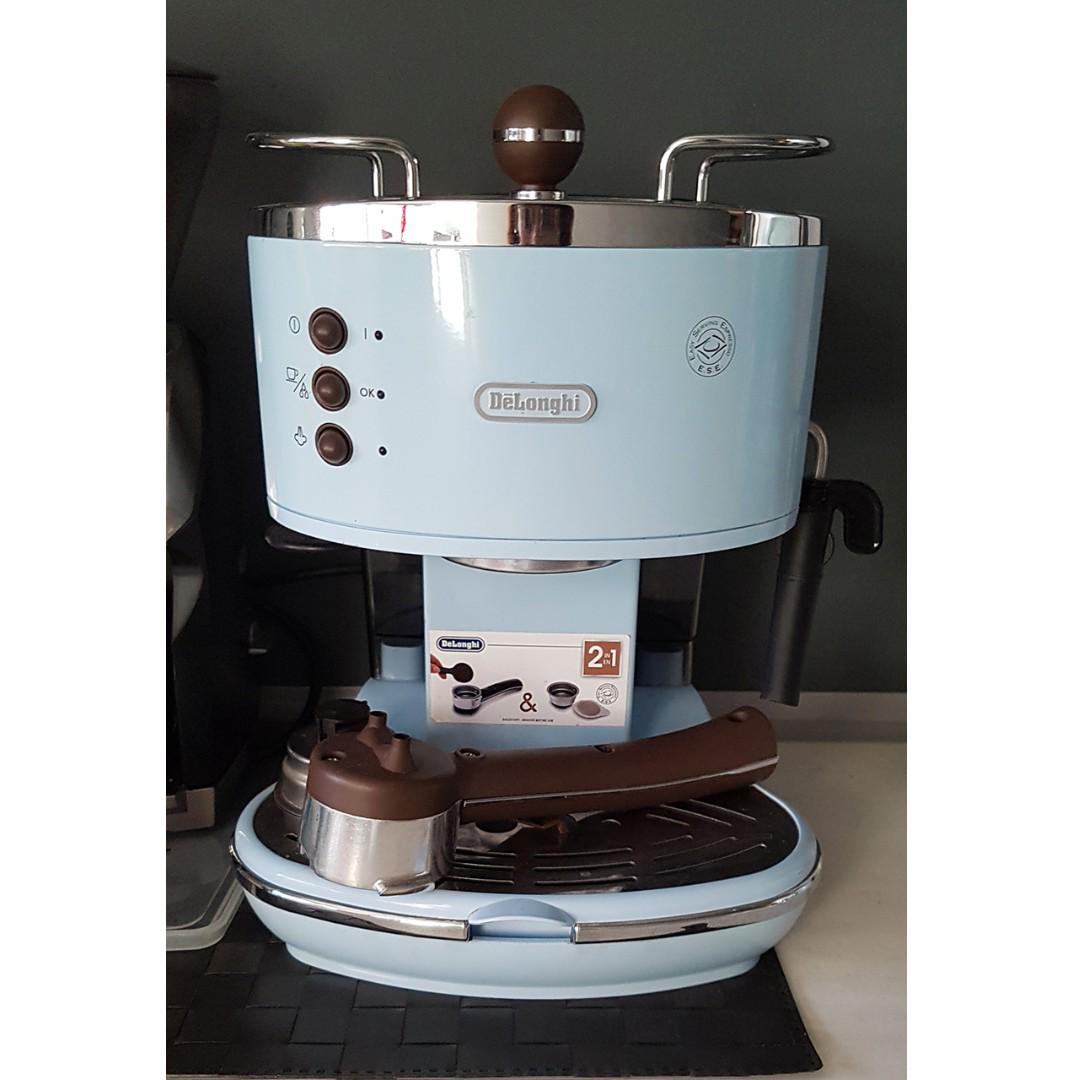 delonghi coffee maker icona vintage blue