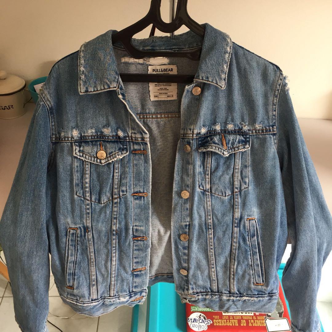 Jaket jeans wanita pull and bear sales