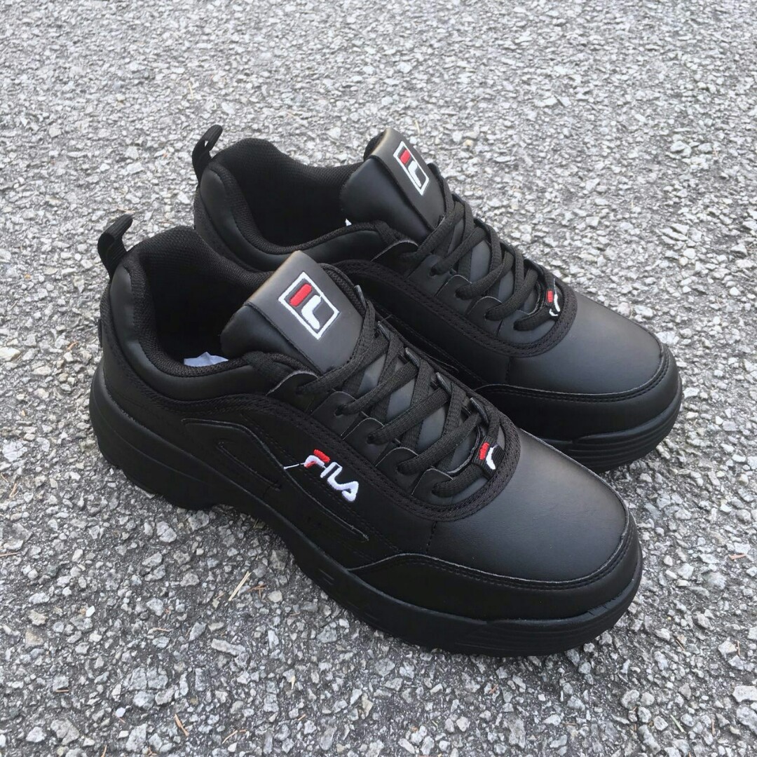 all black fila shoes