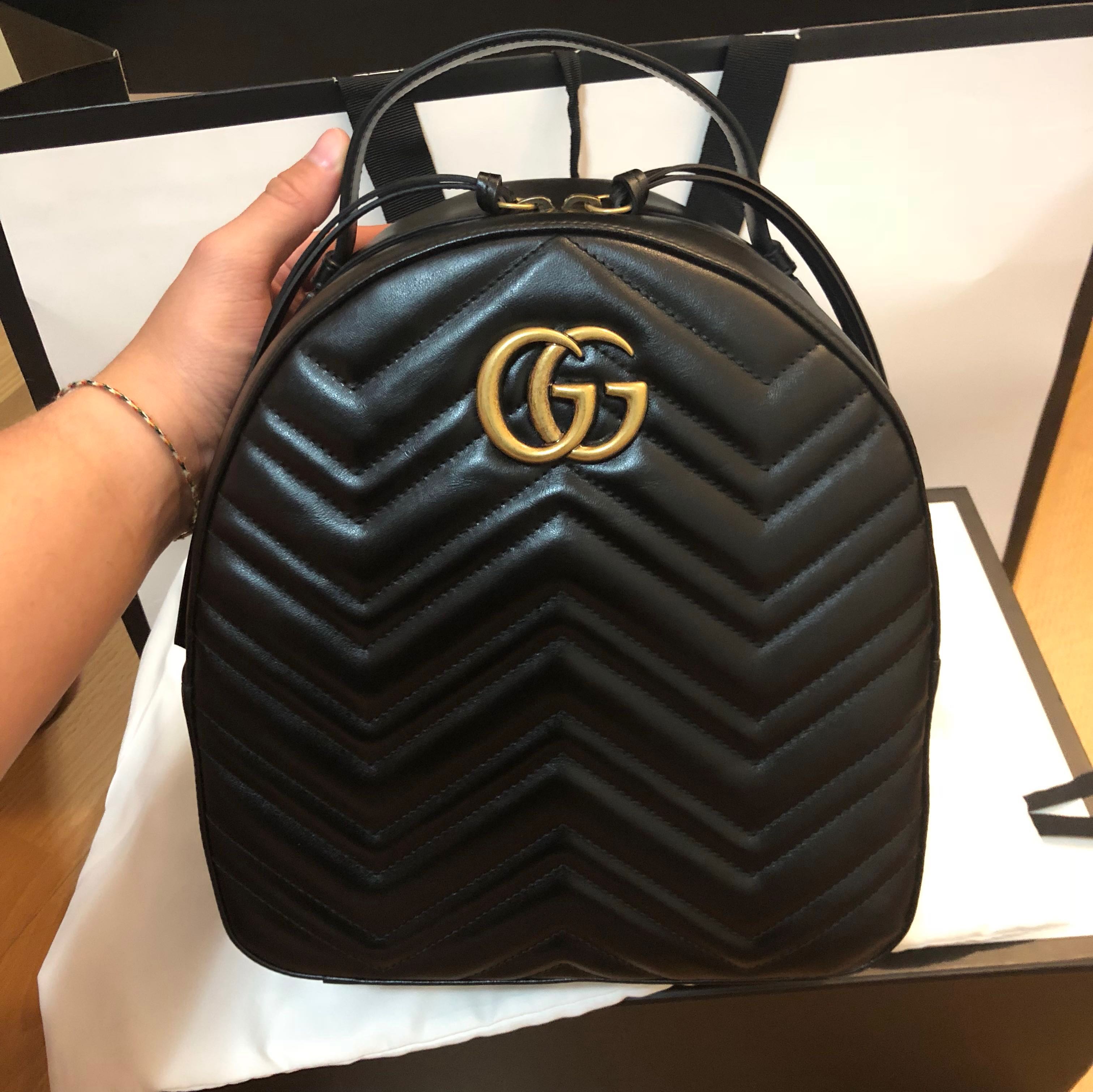 gucci gg marmont quilted leather backpack