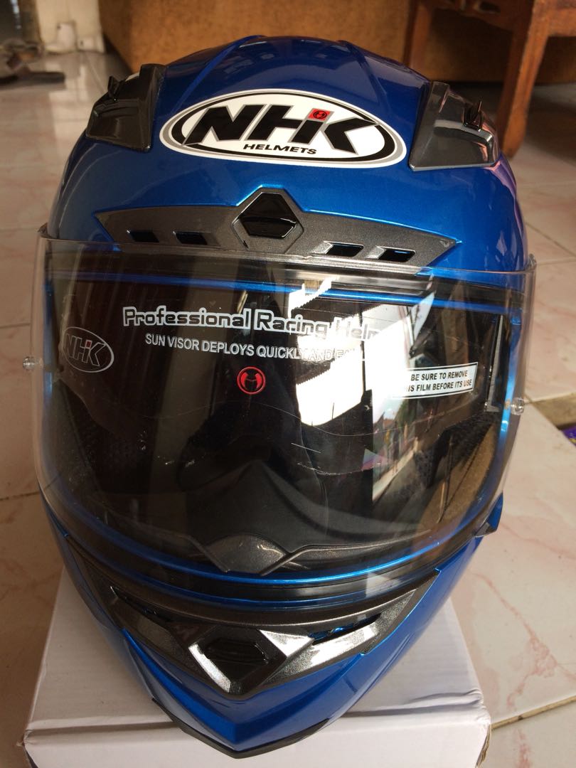 Helm NHK RX9 solid blue double visor full face size M Motor di