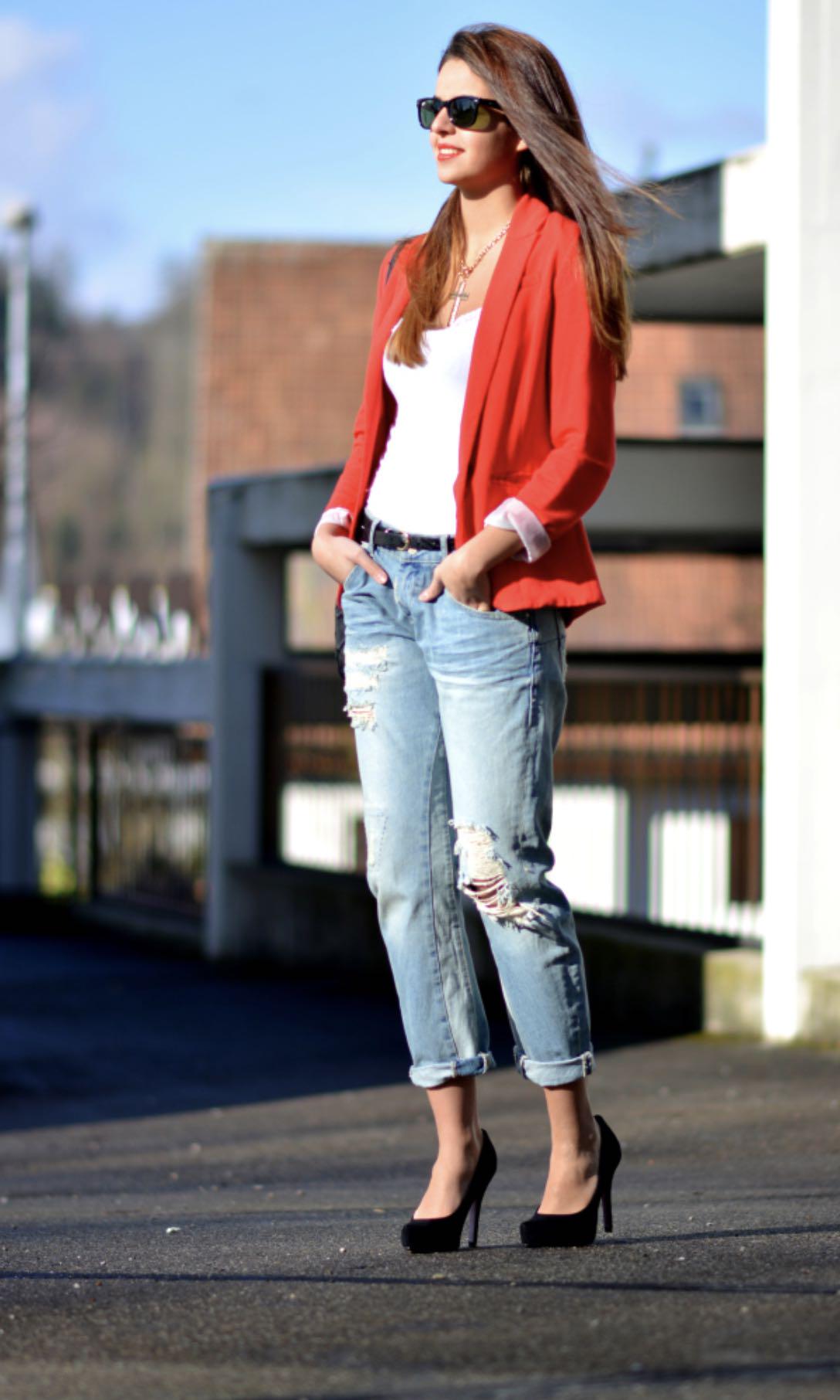H\u0026M red blazer, Women's Fashion, Coats 