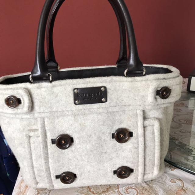 kate spade grey wool purse