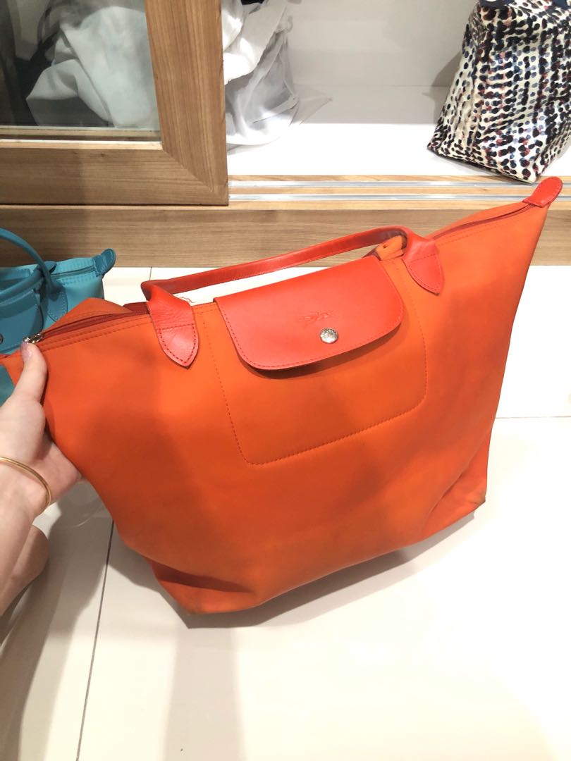 longchamp orange tote