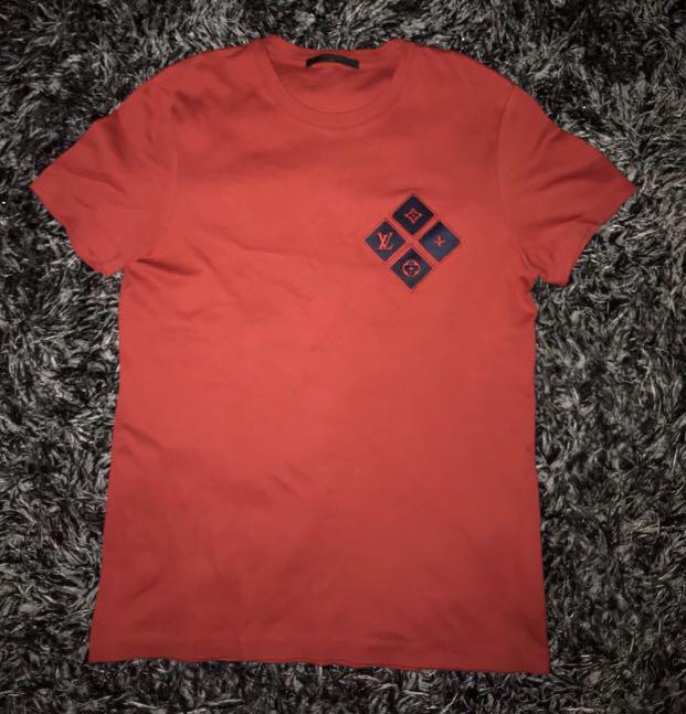 Louis Vuitton Monogram Tile T-Shirt Bright Red. Size S0