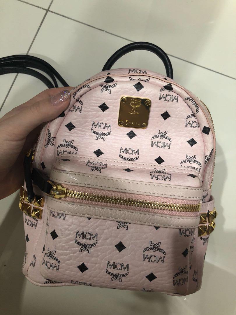 Mcm baby pink discount backpack