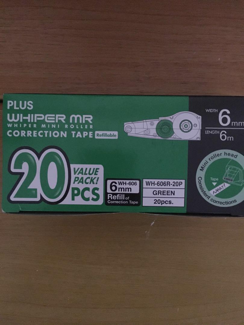 Plus Whiper Mr Correction Tape Refill 20 Pieces Books Stationery Stationery On Carousell