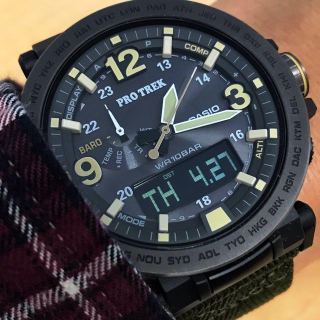 PROTREK 1 Year Official Warranty 100 Original Authentic CASIO PRO TREK Digital Compass Triple Sensors Night Safari Sports Watch by G SHOCK