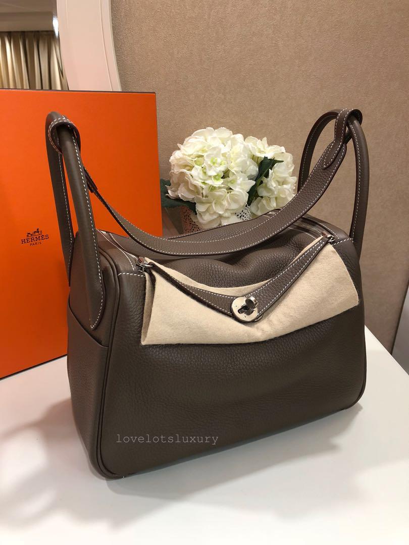 BagAttic - 85.5 HERMES Lindy 30 Etoupe Clemence PHW A • Complete with  receipt • For details, WA 0818494512