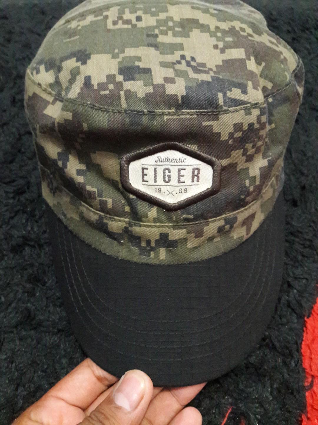 Topi Eiger Black Dop Flip Army Original Fesyen Pria Aksesoris Di Carousell