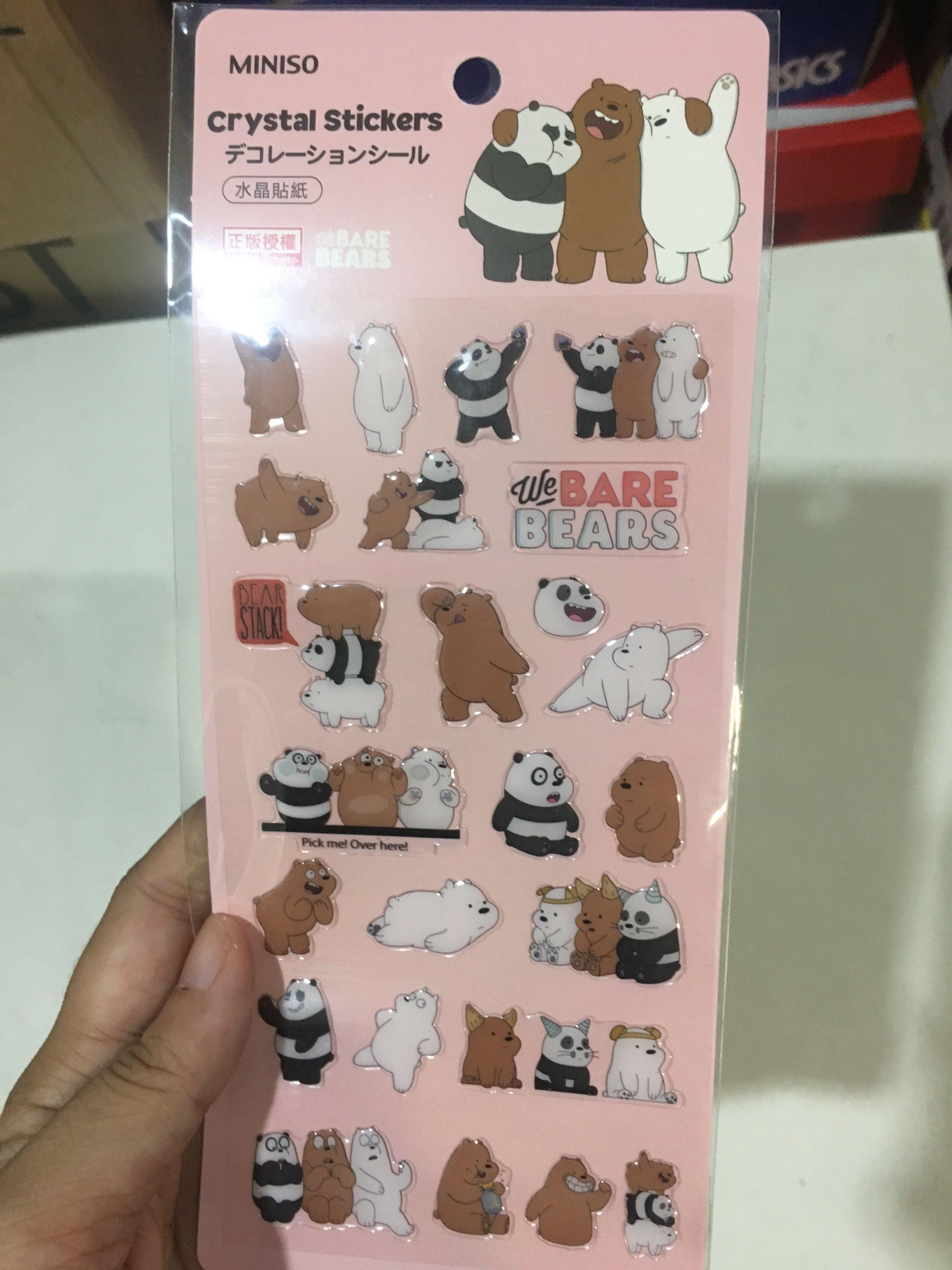 We Bare Bears Miniso Stickers Hobbies And Toys Stationery And Craft Stationery And School Supplies 