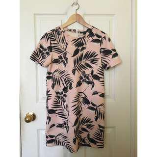 Forever 21 Pink Palm Print Dress