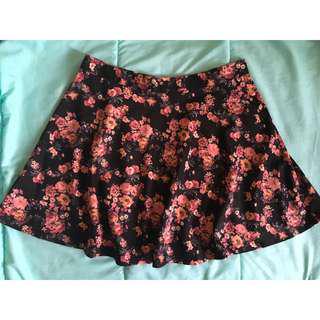 Forever 21 Floral Skater Skirt