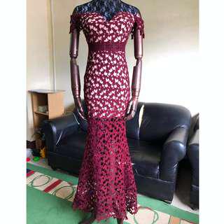 Lace Long Gown and evening dress for rent