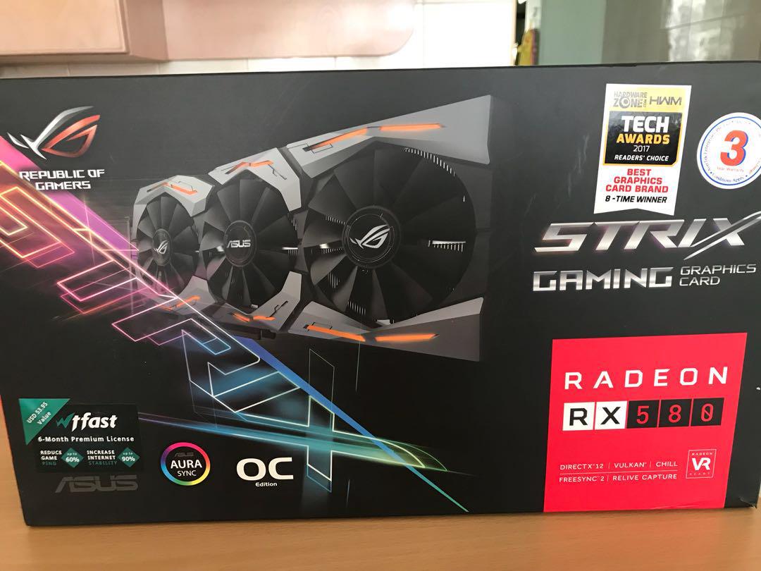 Asus Strix Radeon Rx 580 8gb Electronics Computer Parts Accessories On Carousell