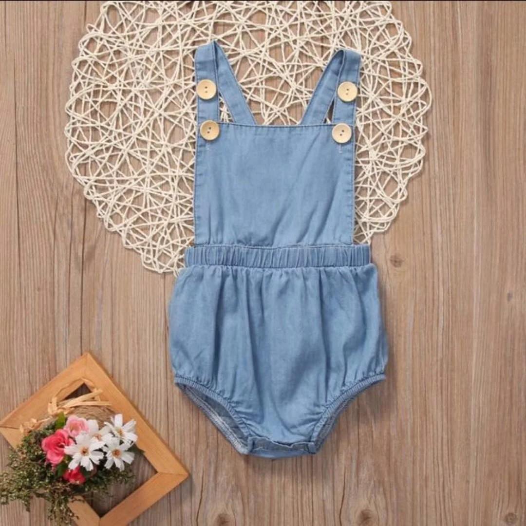 baby denim romper suit