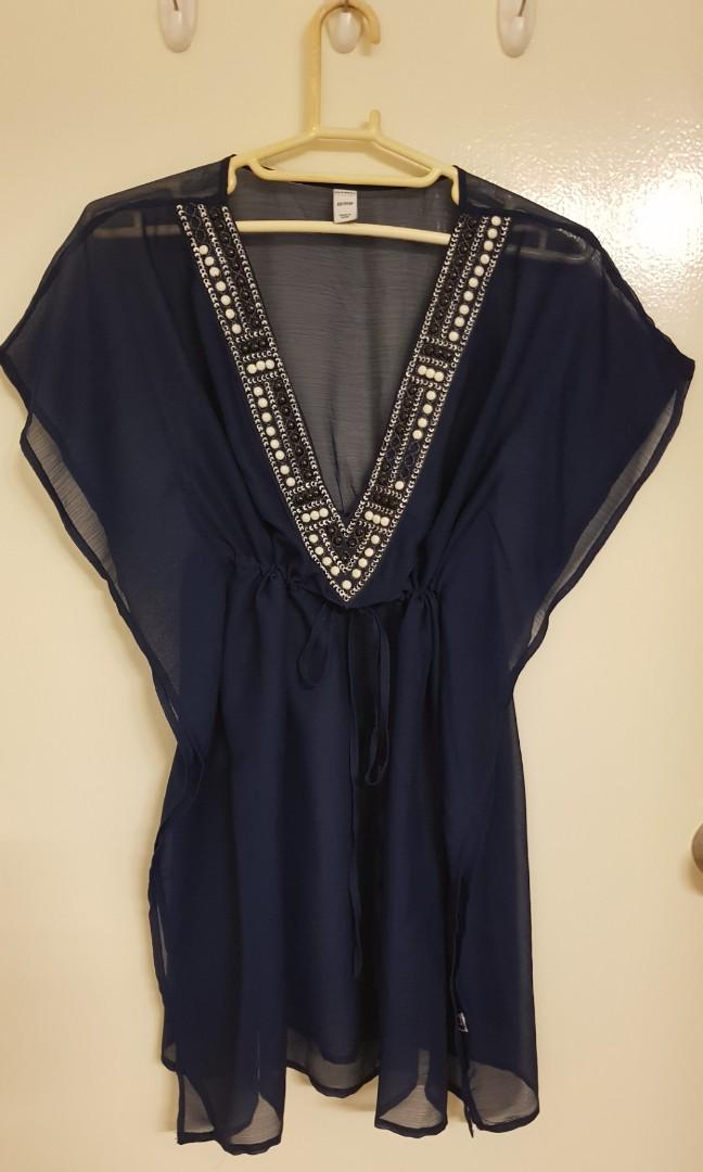 navy blue swim cover up