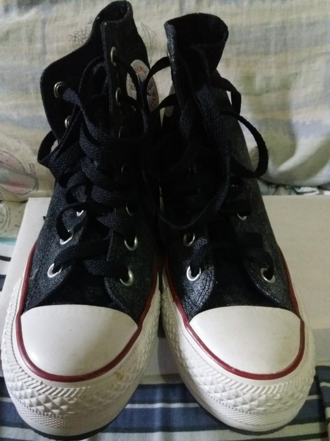 converse heels black
