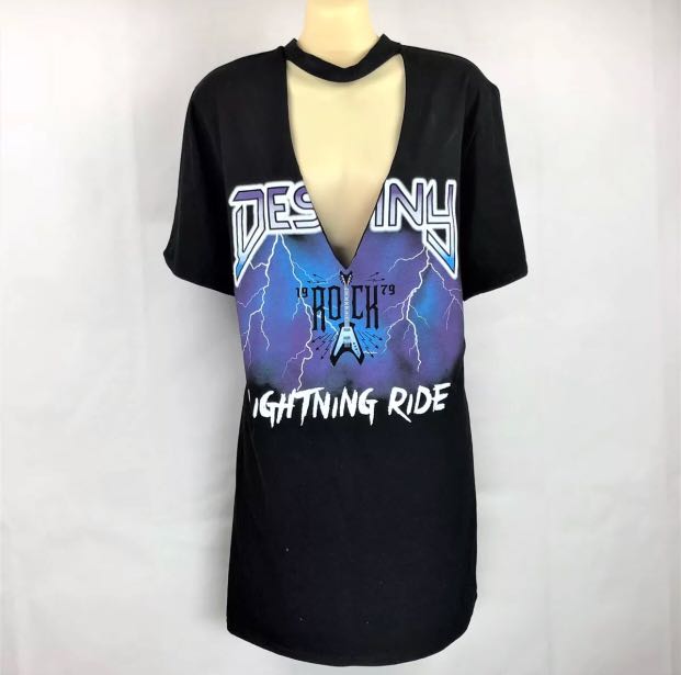 distressed rockstar t shirt dress