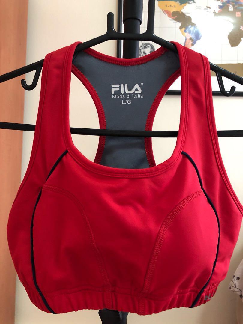 red fila sports bra