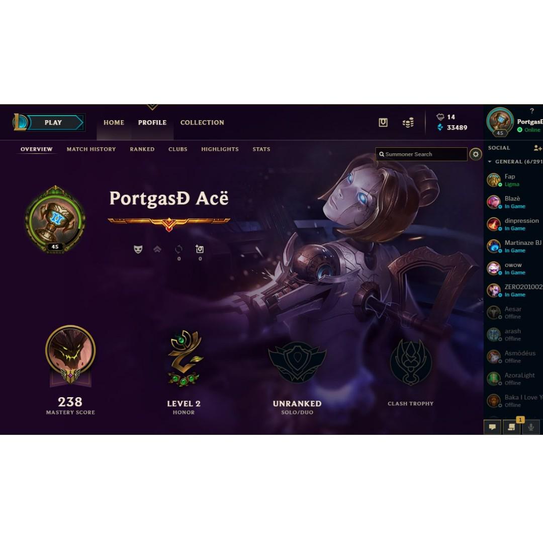 Garena LoL account NEGOTIABLE [SG/MY] with 206 skins + all champs, Video  Gaming, Gaming Accessories, Game Gift Cards & Accounts on Carousell