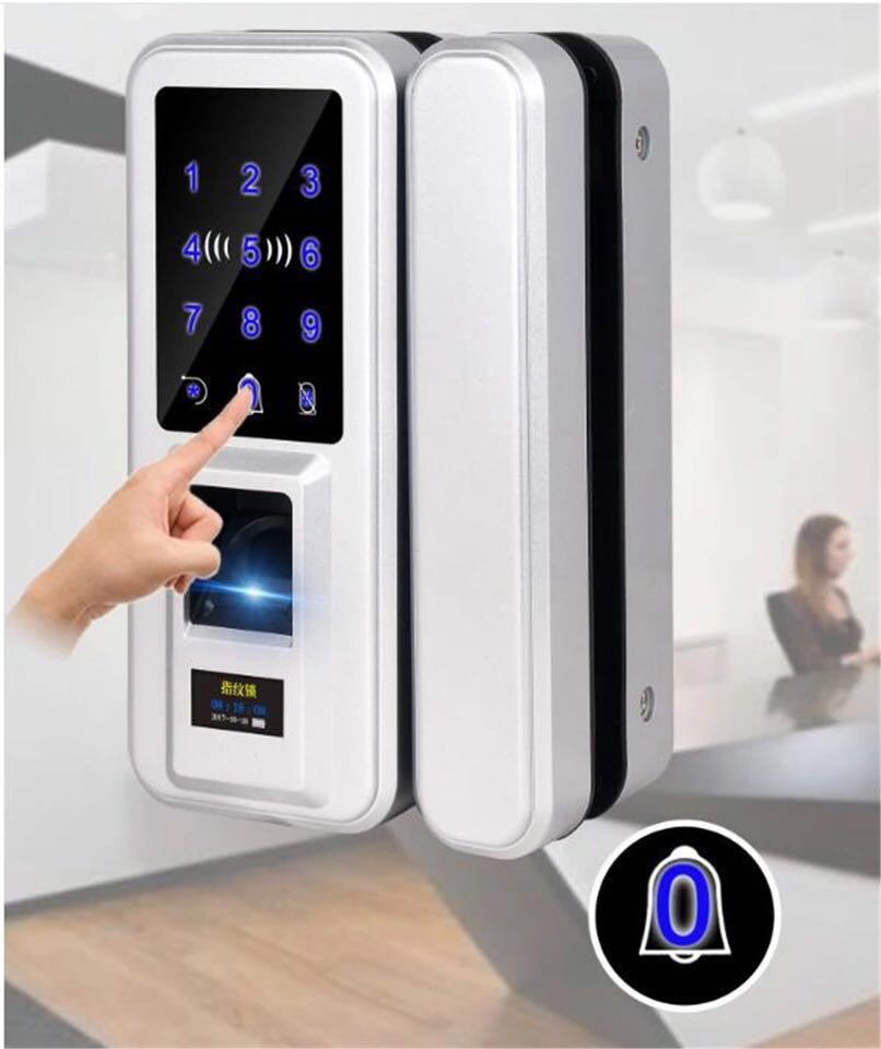 Glass Door Lock Office Keyless Electric Fingerprint With Touch Photo