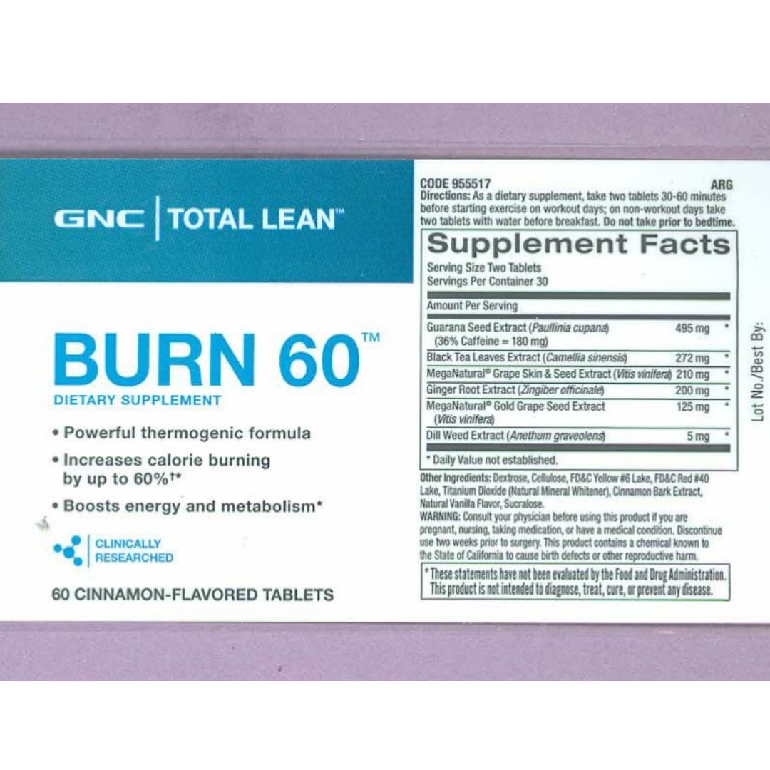 GNC Burn 60 x 2 + GNC CLA(180粒) x 1, 健康及營養食用品, 健康補充品