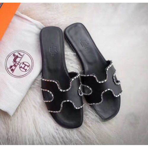 hermes oran sandals crystal